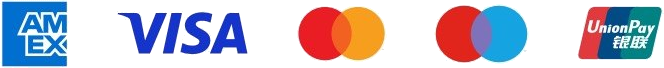 American Express, Visa, Mastercard, Maestro and UnionPay